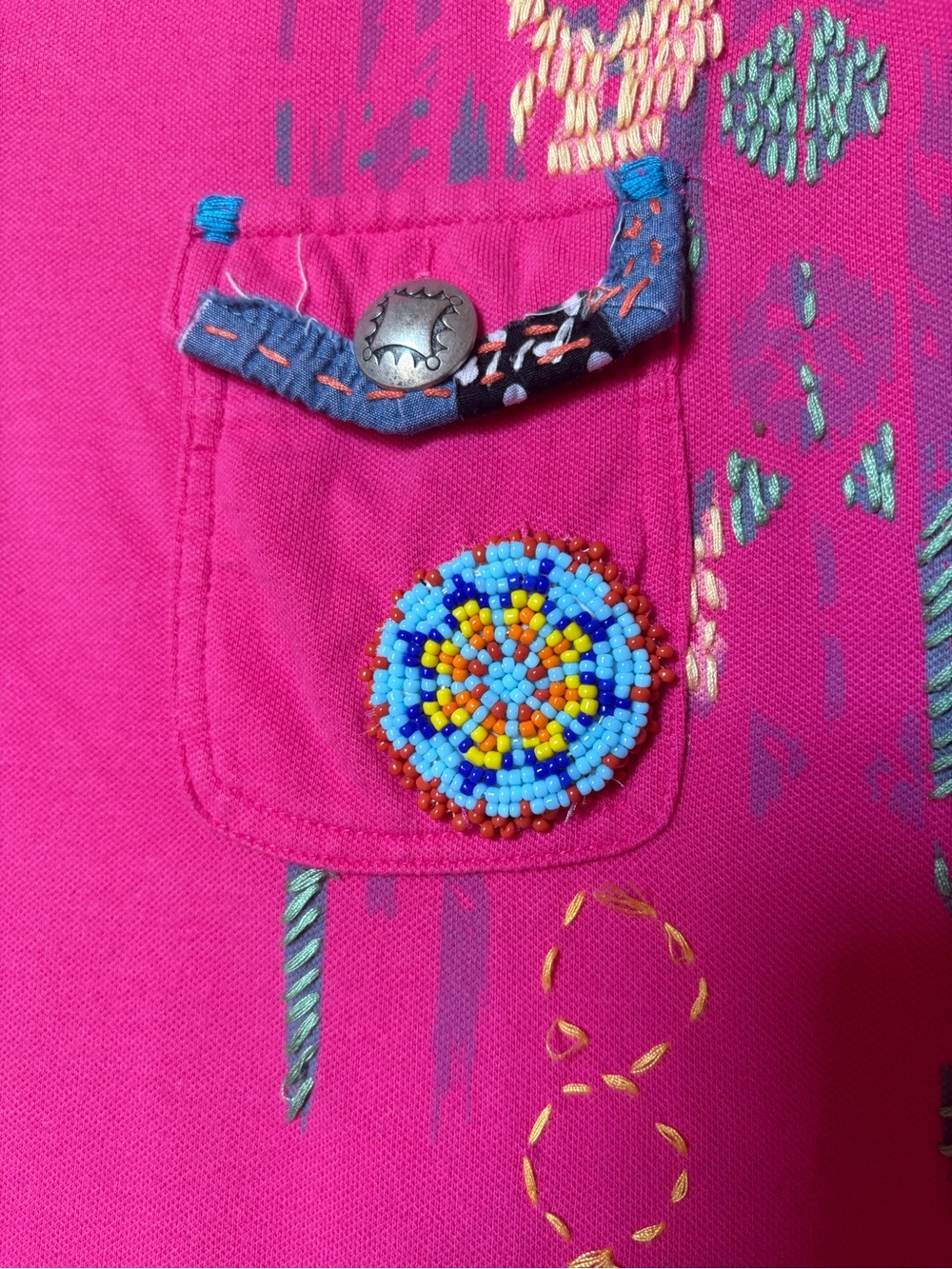 Double D Ranch Embroidered, Beaded Polo. - Picture 3 of 7